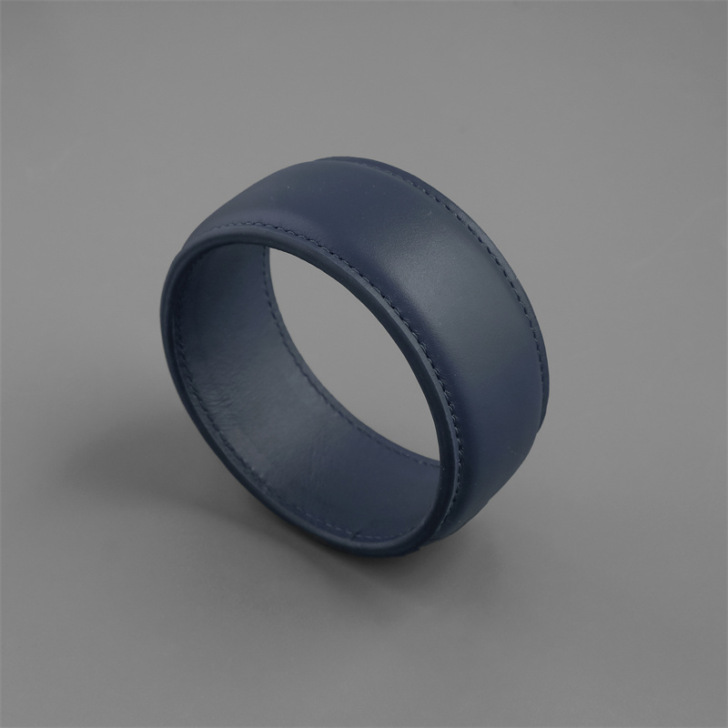 Vintage Fashion Runway - Minimalist Vintage Cowhide Prussian Blue Bracelet