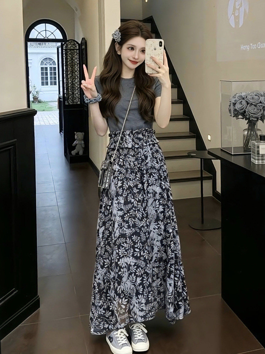 Vintage Fashion Years - Summer Floral Print Short Sleeve Top
