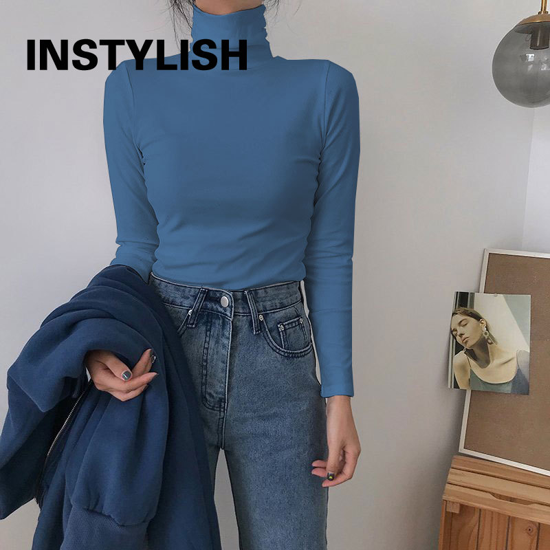 Vintage Fashion Years - Women Elegant Long Sleeve Turtleneck T