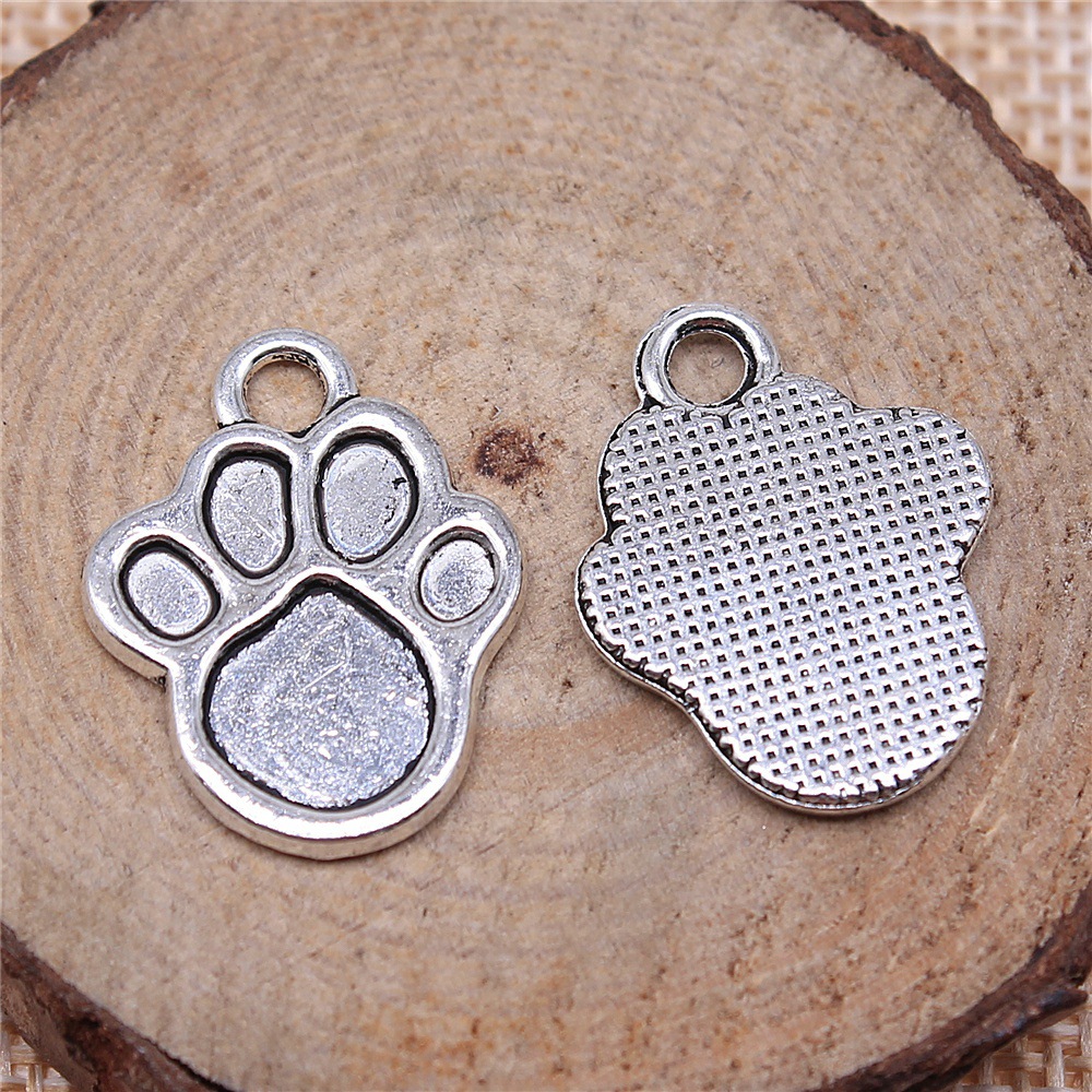 Vintage Fashion Wholesale - 20pcs 22x17mm(0.87x0.67inch) Antique Silver Color Paw