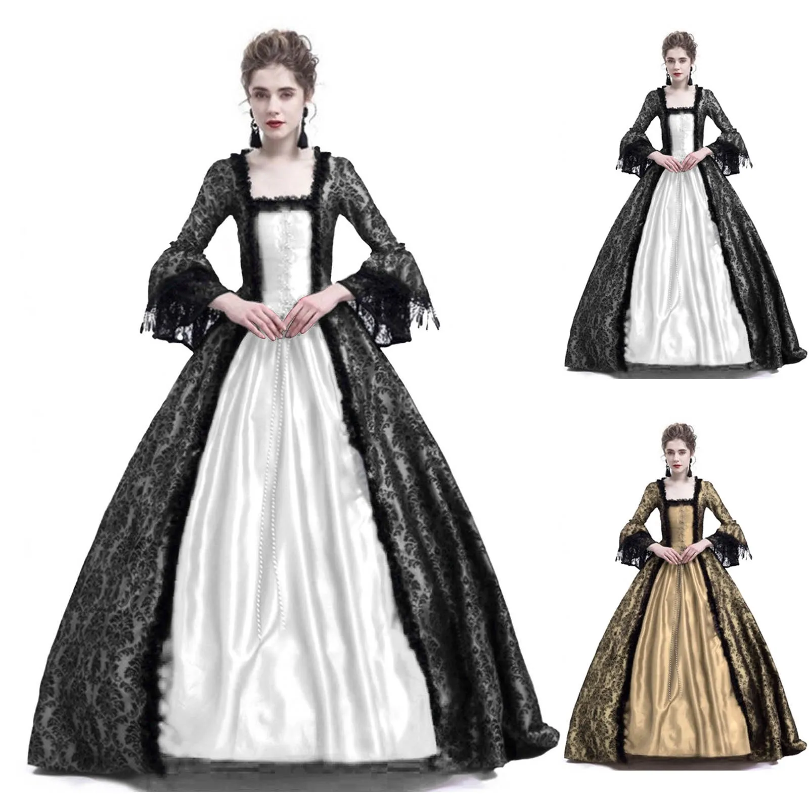 Vintage Fashion Dresses - Halloween Cosplay Palace Women Lace Trumpet