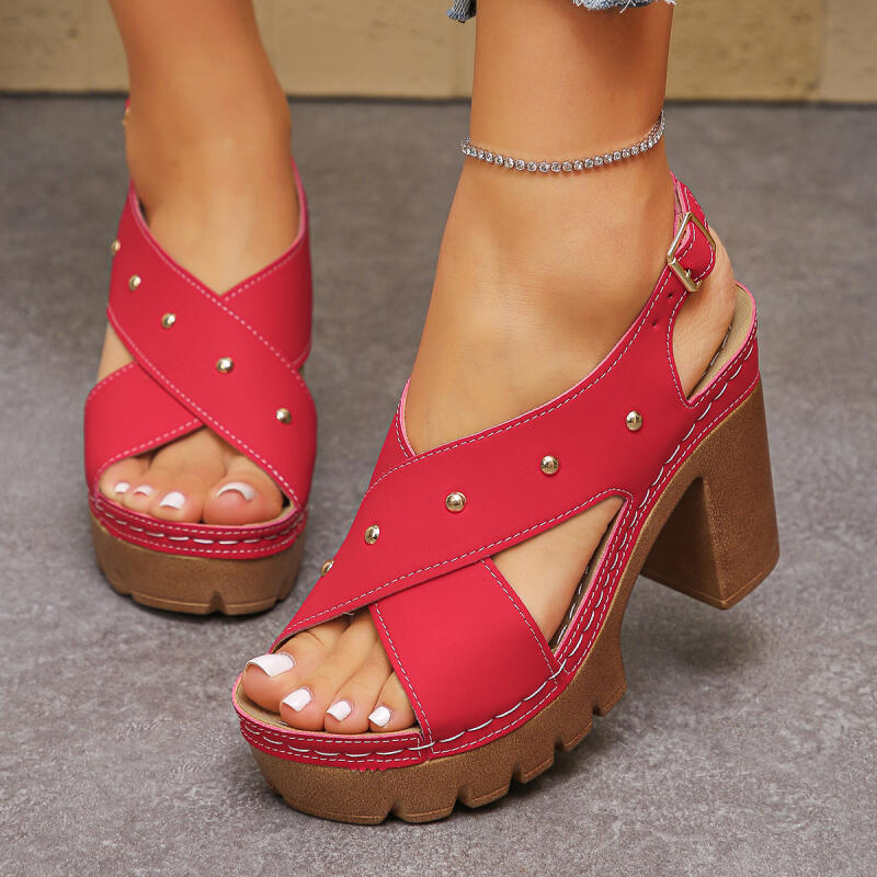 Vintage Fashion Dresses - Vintage Super High Heel Cross Strap