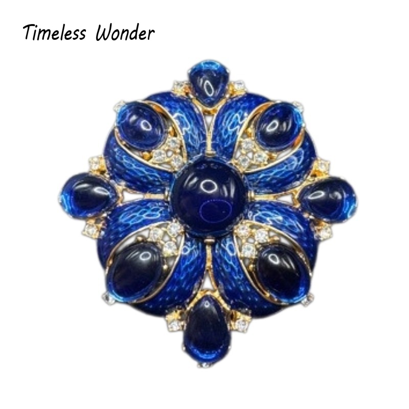 Vintage Fashion Runway - Timeless Wonder Retro Enamel Zircon Geo