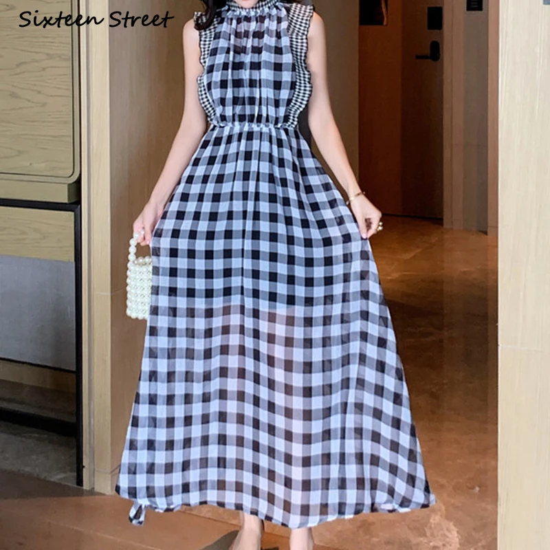 Plaid Sleeveless Dress for Wom - огляд і ціна Vintage Fashion Runway