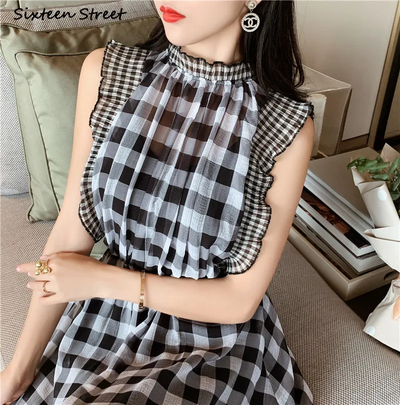 Plaid Sleeveless Dress for Wom - огляд і ціна Vintage Fashion Runway