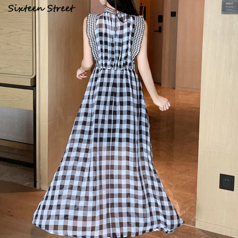 Plaid Sleeveless Dress for Wom - огляд і ціна Vintage Fashion Runway