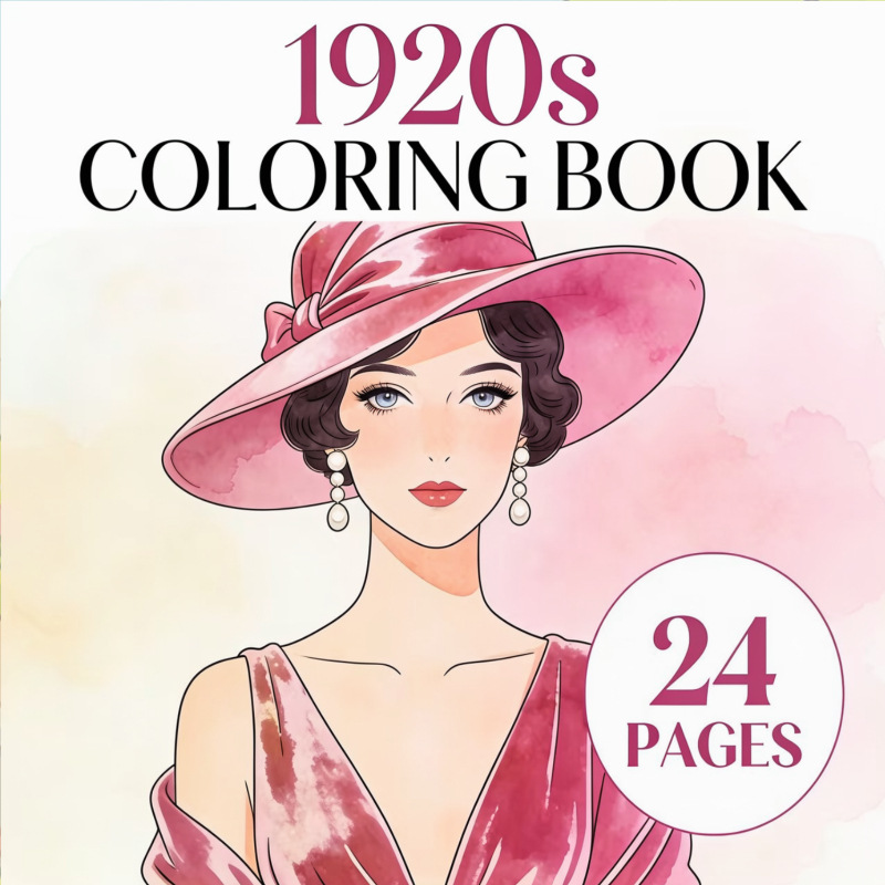 1920s Coloring Book 24 Pages V - огляд і ціна Vintage Fashion Coloring Pages